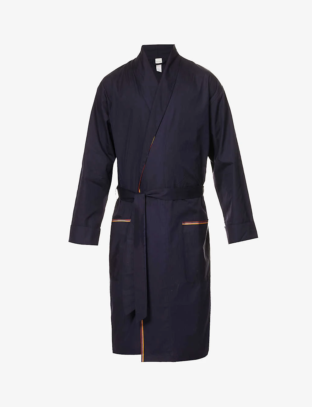 PAUL SMITH Stripe-trim Belted Cotton Robe 1 PAUL SMITH Stripe-trim Belted Cotton Robe