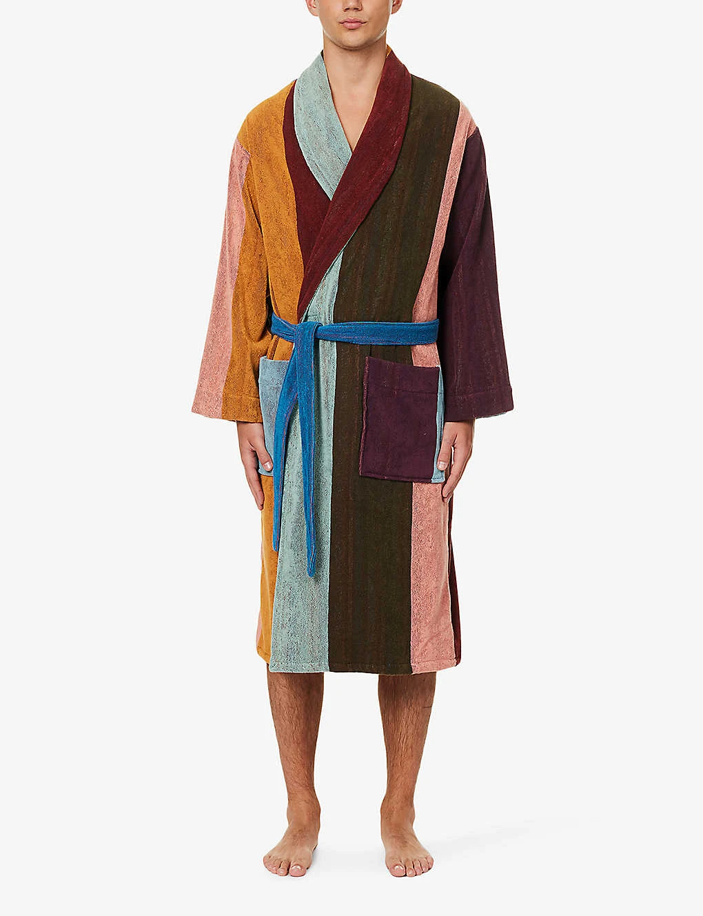 PAUL SMITH Striped Tie-belt Cotton Robe 2 PAUL SMITH Striped Tie-belt Cotton Robe - Image 2