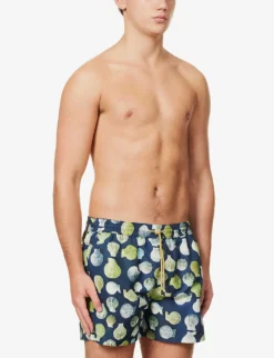 PAUL SMITH Graphic-pattern Drawstring-waistband Recycled-polyester-blend Swim Shorts -Falkeis Store R04148455 BLUES ALT02