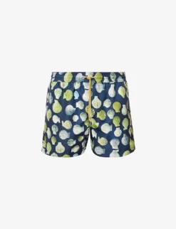 PAUL SMITH Graphic-pattern Drawstring-waistband Recycled-polyester-blend Swim Shorts