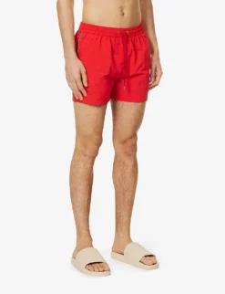 PAUL SMITH Artist Stripe Grosgrain-trim Recycled-polyamide Swim Shorts -Falkeis Store R04148458 REDS ALT02