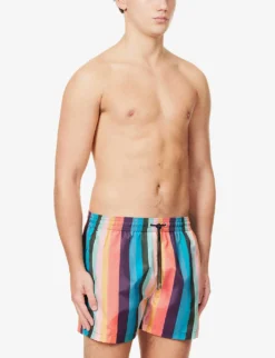 PAUL SMITH Artist Stripe Graphic-pattern Swim Shorts -Falkeis Store R04148459 MULTICOLOUR ALT02