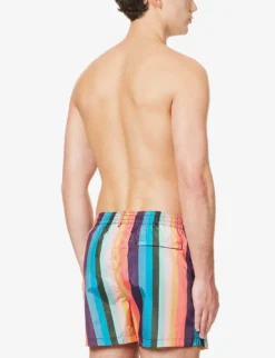 PAUL SMITH Artist Stripe Graphic-pattern Swim Shorts -Falkeis Store R04148459 MULTICOLOUR ALT03
