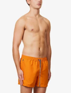 PAUL SMITH Zebra-embroidered Recycled-polyester Swim Shorts -Falkeis Store R04148460 GOLD ALT02