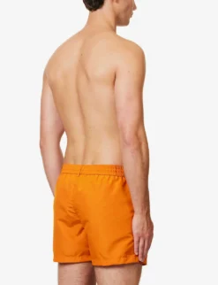 PAUL SMITH Zebra-embroidered Recycled-polyester Swim Shorts -Falkeis Store R04148460 GOLD ALT03