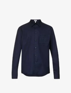 Loewe Anagram-embroidered Regular-fit Cotton-poplin Shirt