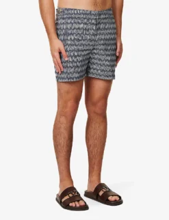 ORLEBAR BROWN Bulldog Waist-adjuster Patterned Swim Shorts -Falkeis Store R04150109 NIGHTIRISWHITE ALT02