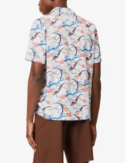 ORLEBAR BROWN Hibbert Floral-print Woven Shirt 8 ORLEBAR BROWN Hibbert Floral-print Woven Shirt -Falkeis Store R04150117 LIGHTISLANDSKY ALT03