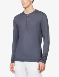 ORLEBAR BROWN Lockhart Knit-pattern Regular-fit Cotton And Modal-blend Jumper -Falkeis Store R04150126 PIRANHAGREY ALT02