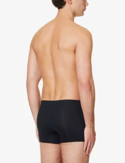 HANRO Pack Of Two Logo-embellished Stretch-cotton Trunks -Falkeis Store R04150225 BLACK ALT03