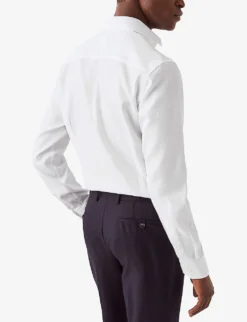 ETON Cutaway-collar Slim-fit Cotton-twill Shirt -Falkeis Store R04151563 WHITE ALT02