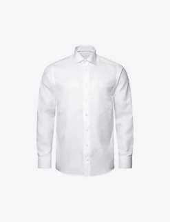 ETON Cutaway-collar Slim-fit Cotton-twill Shirt