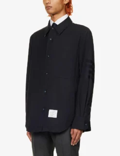 Brand-patch Relaxed-fit Wool Overshirt 8 Brand-patch Relaxed-fit Wool Overshirt -Falkeis Store R04152273 DARKBLUE ALT02