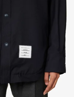 Brand-patch Relaxed-fit Wool Overshirt 10 Brand-patch Relaxed-fit Wool Overshirt -Falkeis Store R04152273 DARKBLUE ALT04