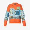 Billionaire Boys Club Hotel Graphic-intarsia Cotton And Wool-blend Cardigan