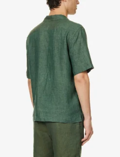 Angelo Patch-pocket Regular-fit Linen Shirt -Falkeis Store R04153582 VINEYARDGREEN ALT03