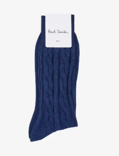 PAUL SMITH Cable Knit-pattern Cotton-blend Socks