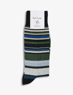 PAUL SMITH Benito Stripe Stretch-cotton Blend Socks