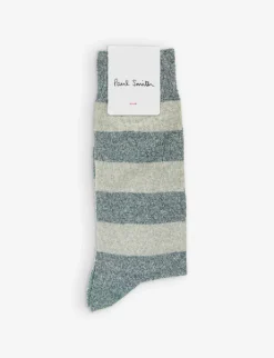 PAUL SMITH Barry Stripe Linen-blend Socks