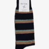 PAUL SMITH Striped Block-print Organic-cotton-blend Socks