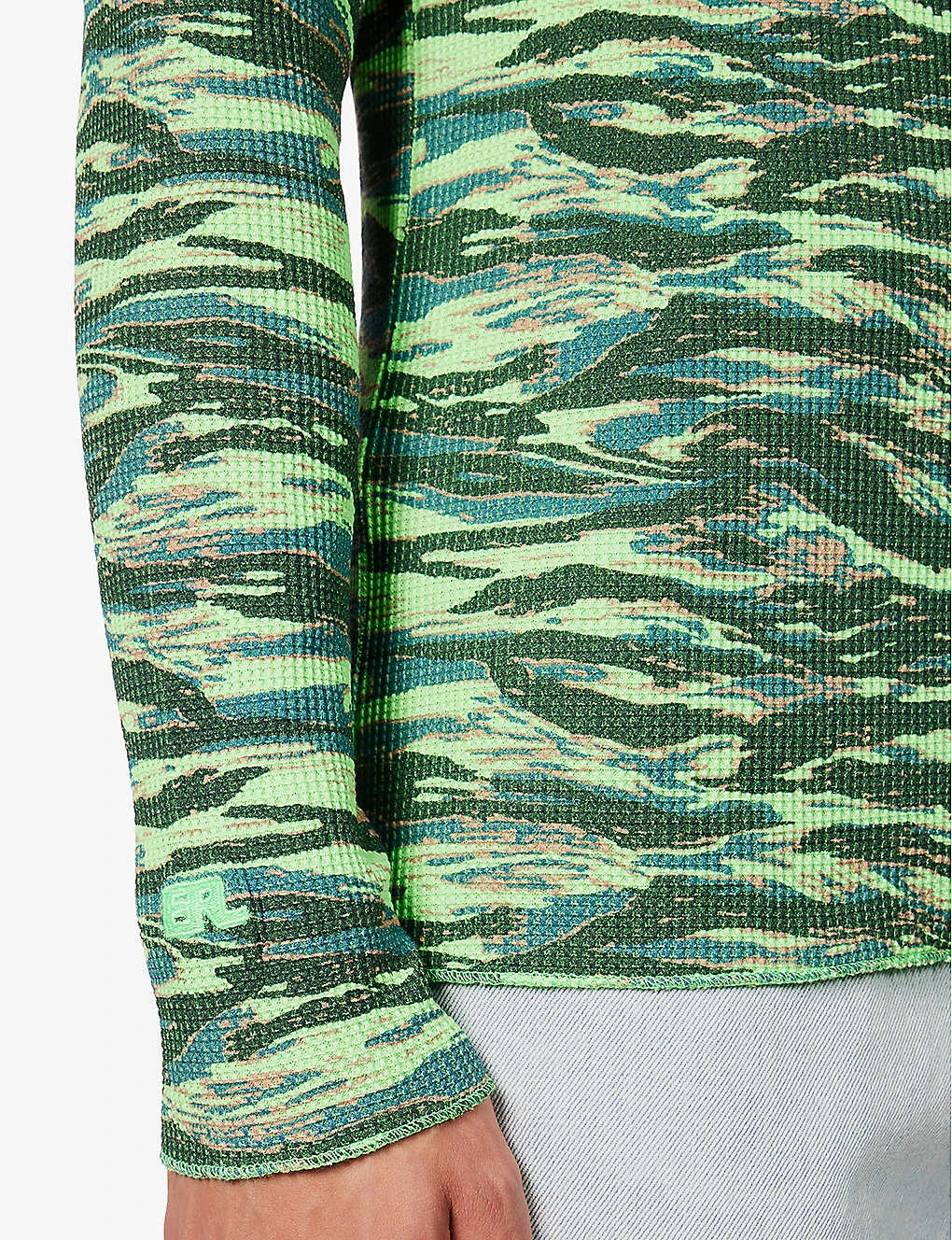 ERL Abstract-print Waffle-pattern Cotton-knit T-shirt 5 ERL Abstract-print Waffle-pattern Cotton-knit T-shirt - Image 5