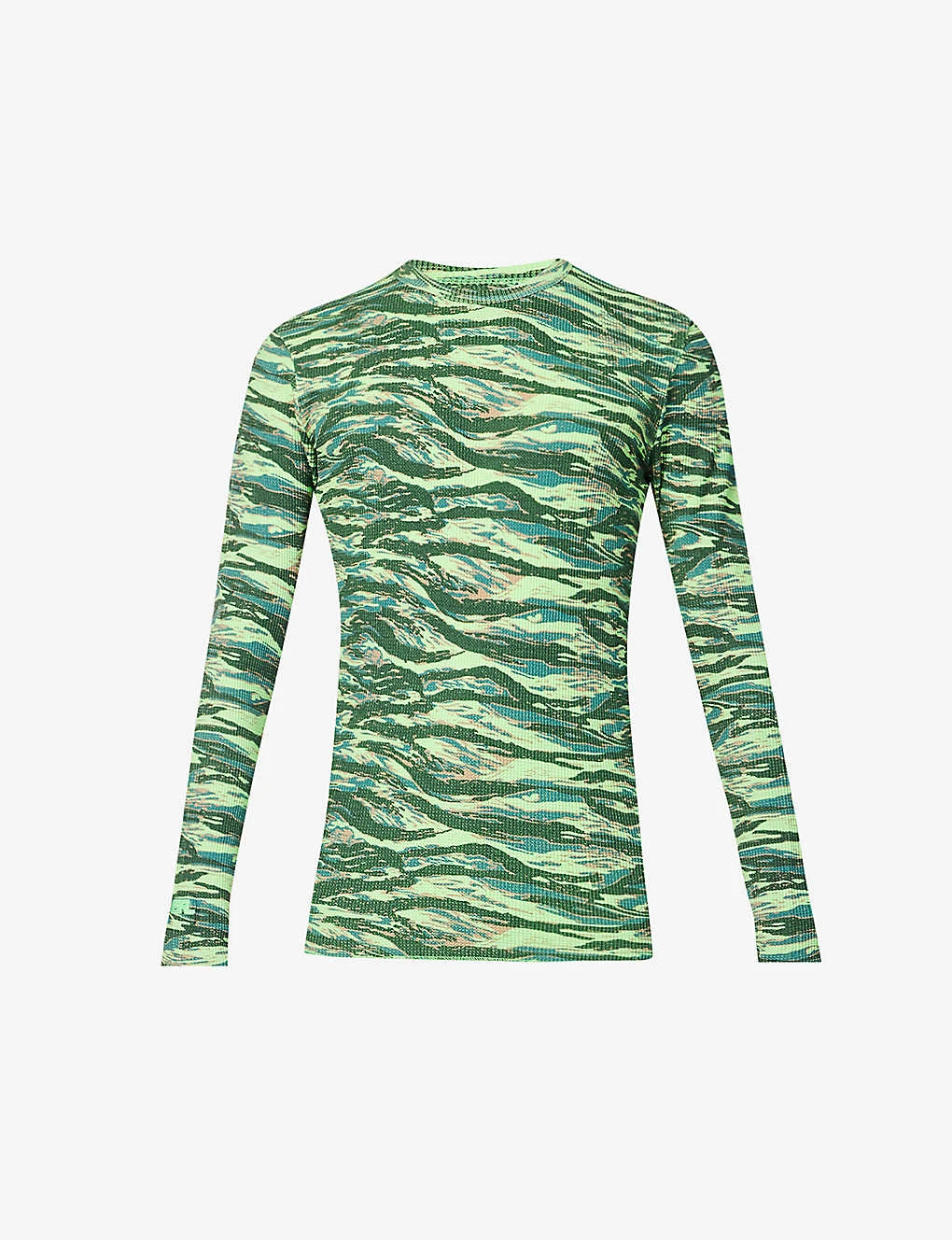 ERL Abstract-print Waffle-pattern Cotton-knit T-shirt 1 ERL Abstract-print Waffle-pattern Cotton-knit T-shirt