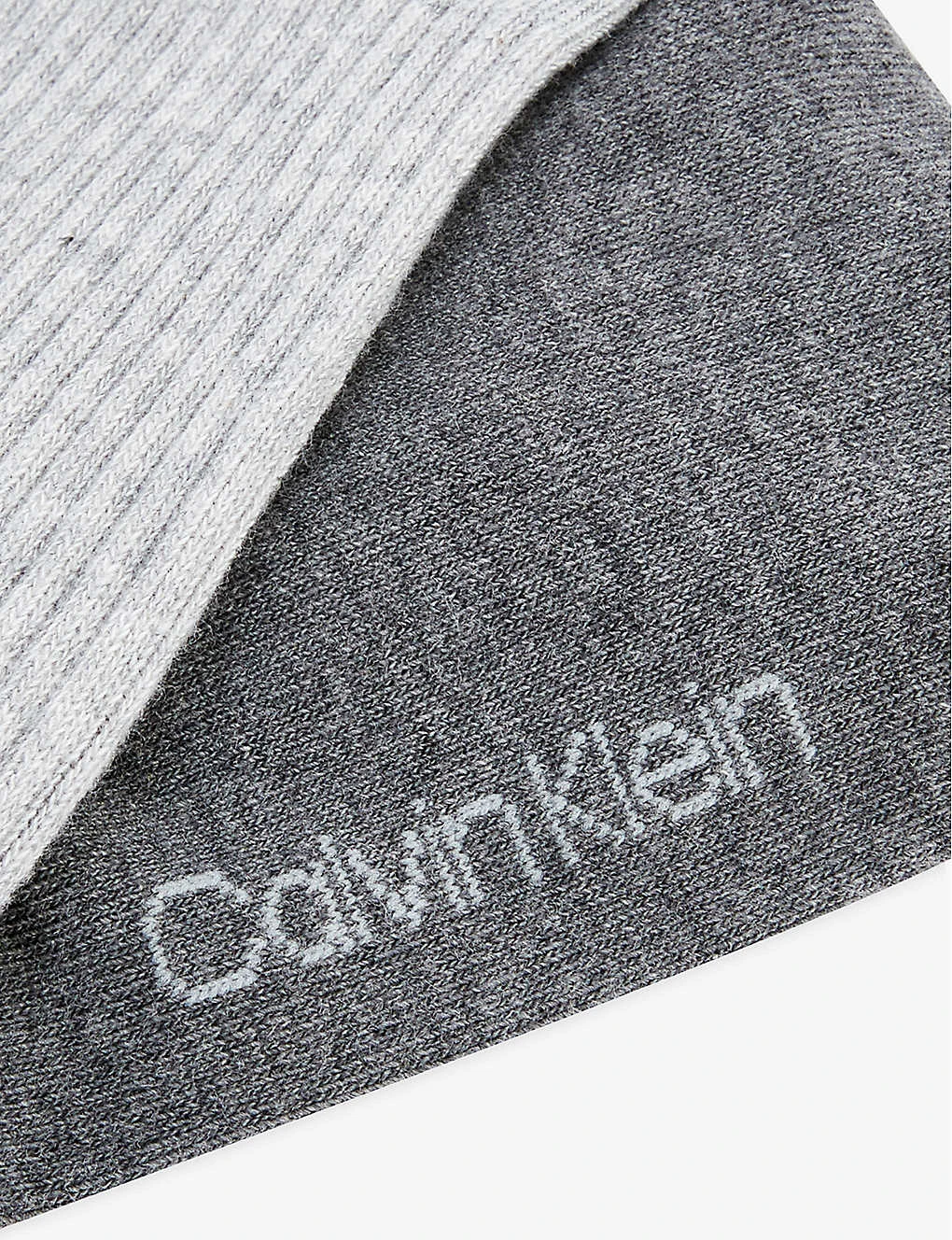 Calvin Klein Stripe-print Ankle-rise Pack Of Two Stretch-cotton Blend Socks 2 Calvin Klein Stripe-print Ankle-rise Pack Of Two Stretch-cotton Blend Socks - Image 2