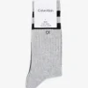 Calvin Klein Stripe-print Ankle-rise Pack Of Two Stretch-cotton Blend Socks
