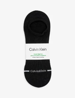 Calvin Klein Logo-print High-cut Pack Of Two Stretch-cotton Blend Socks