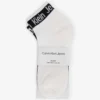 Calvin Klein Logo-band Ankle-rise Pack Of Two Stretch Cotton-blend Socks