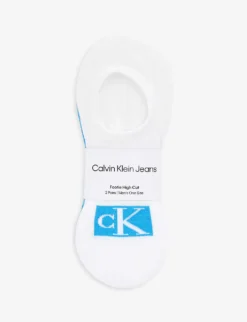 Calvin Klein Brand-print Stretch-cotton Blend Socks