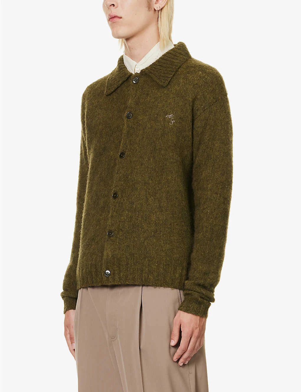 Acne Studios Kabriel Fuzzy-knit Regular-fit Wool-knit Cardigan 3 Acne Studios Kabriel Fuzzy-knit Regular-fit Wool-knit Cardigan - Image 3