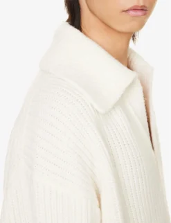 Bottega Veneta Open-collar Wool And Cashmere-blend Jumper -Falkeis Store R04157984 CHALK ALT04