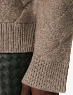 Bottega Veneta Intrecciato-motif Relaxed-fit Stretch-wool Blend Jumper -Falkeis Store R04157987 RIVERBED ALT05