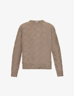 Bottega Veneta Intrecciato-motif Relaxed-fit Stretch-wool Blend Jumper