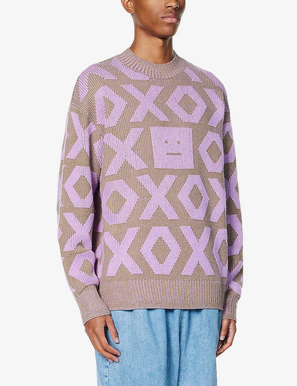 Acne Studios Graphic-knit Relaxed-fit Wool And Cotton-blend Jumper 3 Acne Studios Graphic-knit Relaxed-fit Wool And Cotton-blend Jumper - Image 3