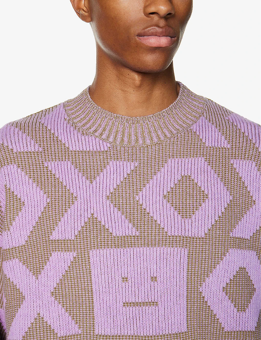 Acne Studios Graphic-knit Relaxed-fit Wool And Cotton-blend Jumper 5 Acne Studios Graphic-knit Relaxed-fit Wool And Cotton-blend Jumper - Image 5