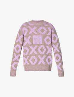 Acne Studios Graphic-knit Relaxed-fit Wool And Cotton-blend Jumper
