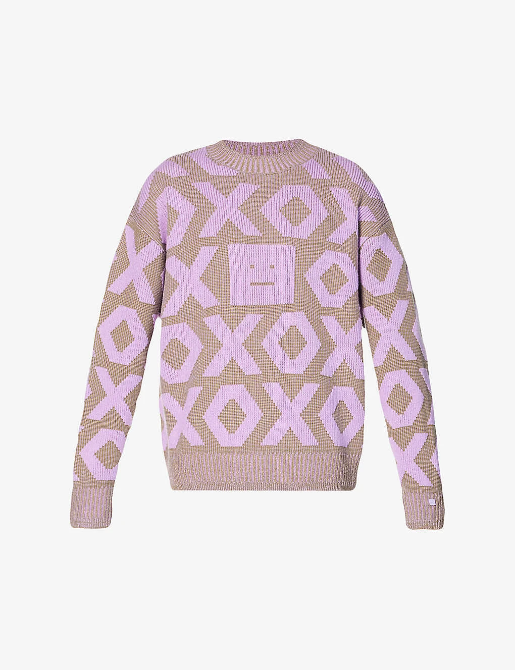 Acne Studios Graphic-knit Relaxed-fit Wool And Cotton-blend Jumper 1 Acne Studios Graphic-knit Relaxed-fit Wool And Cotton-blend Jumper