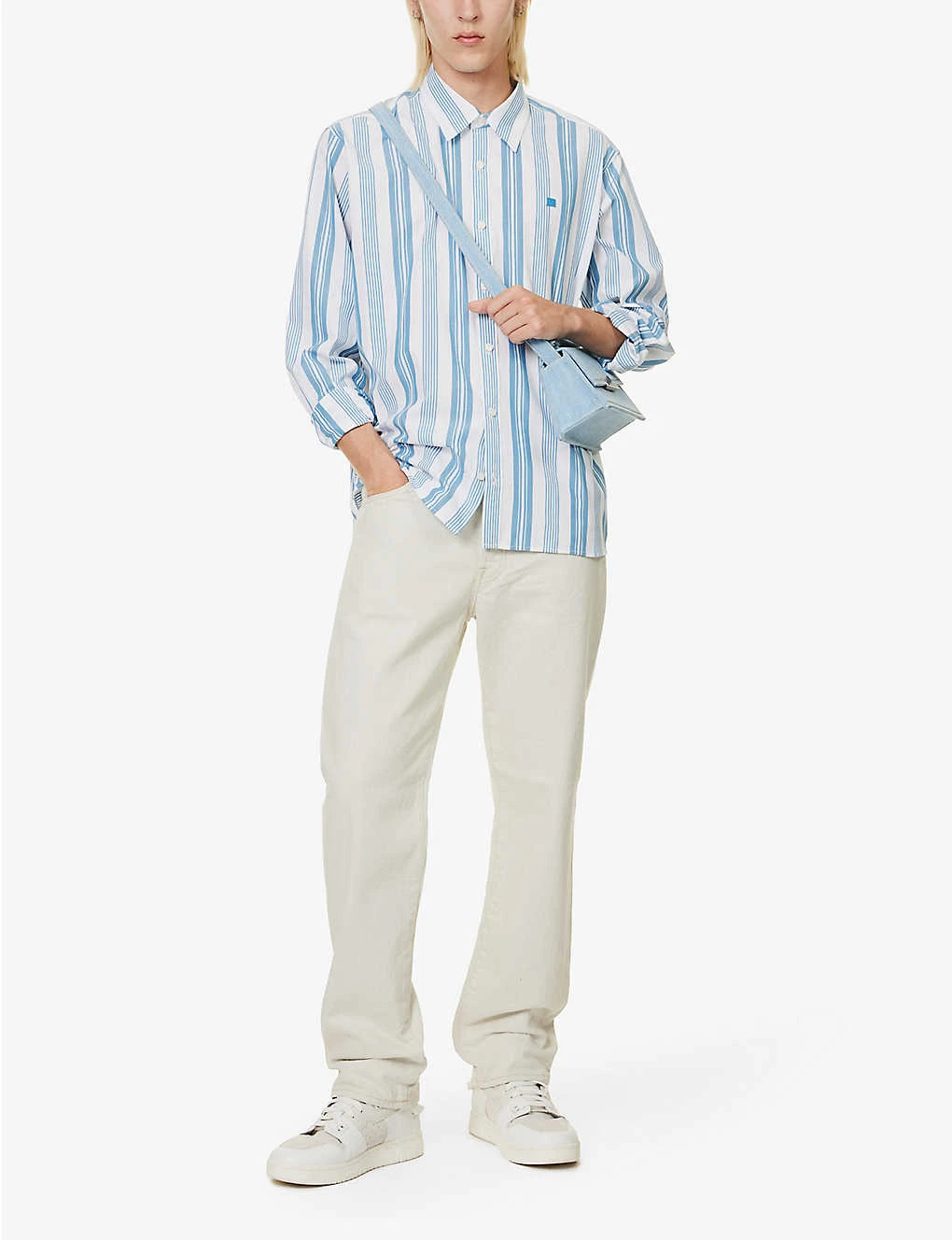 Acne Studios Sarlie Striped Brand-appliqué Relaxed-fit Cotton-poplin Shirt 2 Acne Studios Sarlie Striped Brand-appliqué Relaxed-fit Cotton-poplin Shirt - Image 2