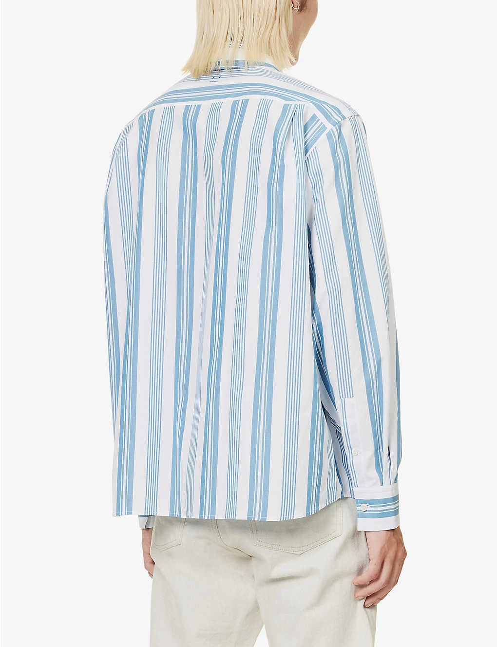 Acne Studios Sarlie Striped Brand-appliqué Relaxed-fit Cotton-poplin Shirt 4 Acne Studios Sarlie Striped Brand-appliqué Relaxed-fit Cotton-poplin Shirt - Image 4