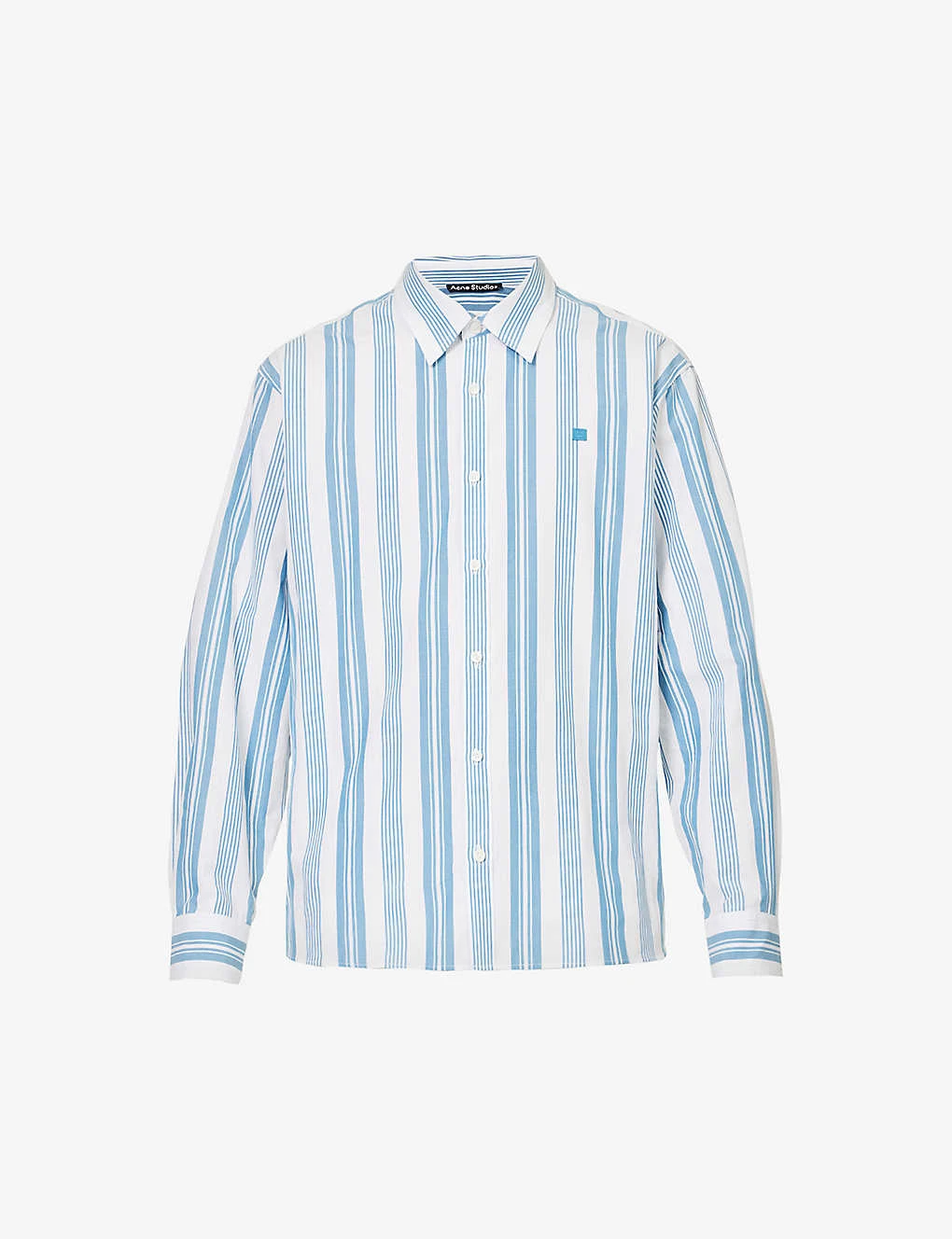 Acne Studios Sarlie Striped Brand-appliqué Relaxed-fit Cotton-poplin Shirt 1 Acne Studios Sarlie Striped Brand-appliqué Relaxed-fit Cotton-poplin Shirt