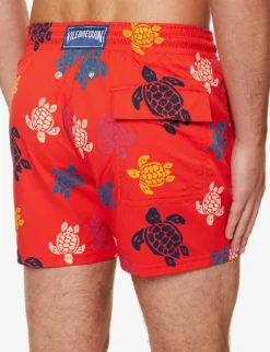Vilebrequin Turtle-print Stretch-recycled-polyamide Swim Shorts -Falkeis Store R04159186 COQUELICOT ALT04