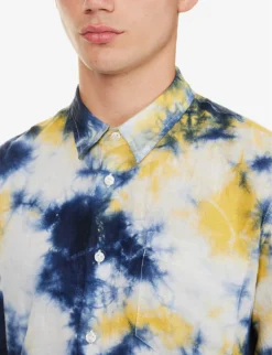 Vilebrequin Tie-dye Regular-fit Linen Shirt -Falkeis Store R04159195 BLEUMARINE ALT04