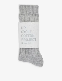 Snow Peak Ribbed Stretch-upcycled-cotton Blend Socks