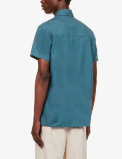 Snow Peak Takibi Ripstop Regular-fit Cotton-blend Shirt -Falkeis Store R04159223 NAVY ALT03