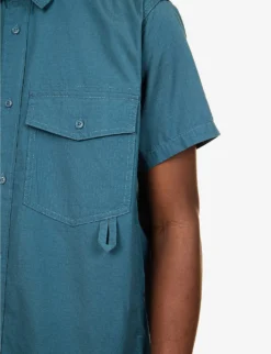 Snow Peak Takibi Ripstop Regular-fit Cotton-blend Shirt -Falkeis Store R04159223 NAVY ALT04