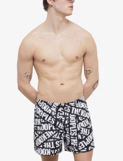 THE KOOPLES Logo-print Woven Swim Shorts -Falkeis Store R04159889 BLA01 ALT02