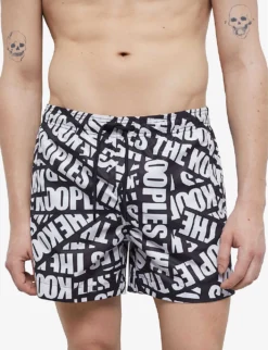 THE KOOPLES Logo-print Woven Swim Shorts -Falkeis Store R04159889 BLA01 ALT04