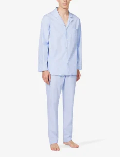 Long-sleeved Relaxed-fit Cotton Pyjama Set -Falkeis Store R04160564 LIGHTBLUE ALT02